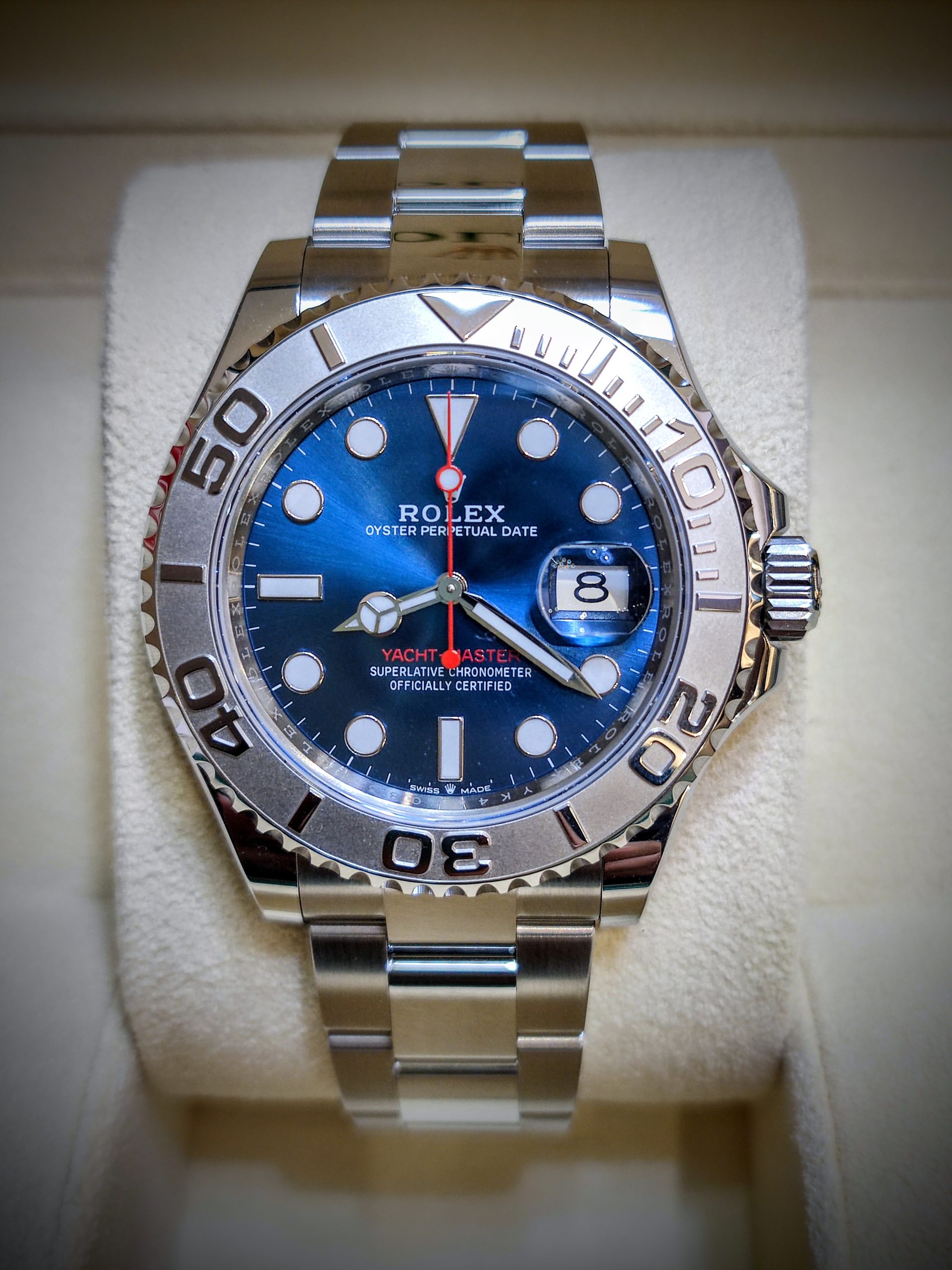 Rolex yacht best sale master blue bezel