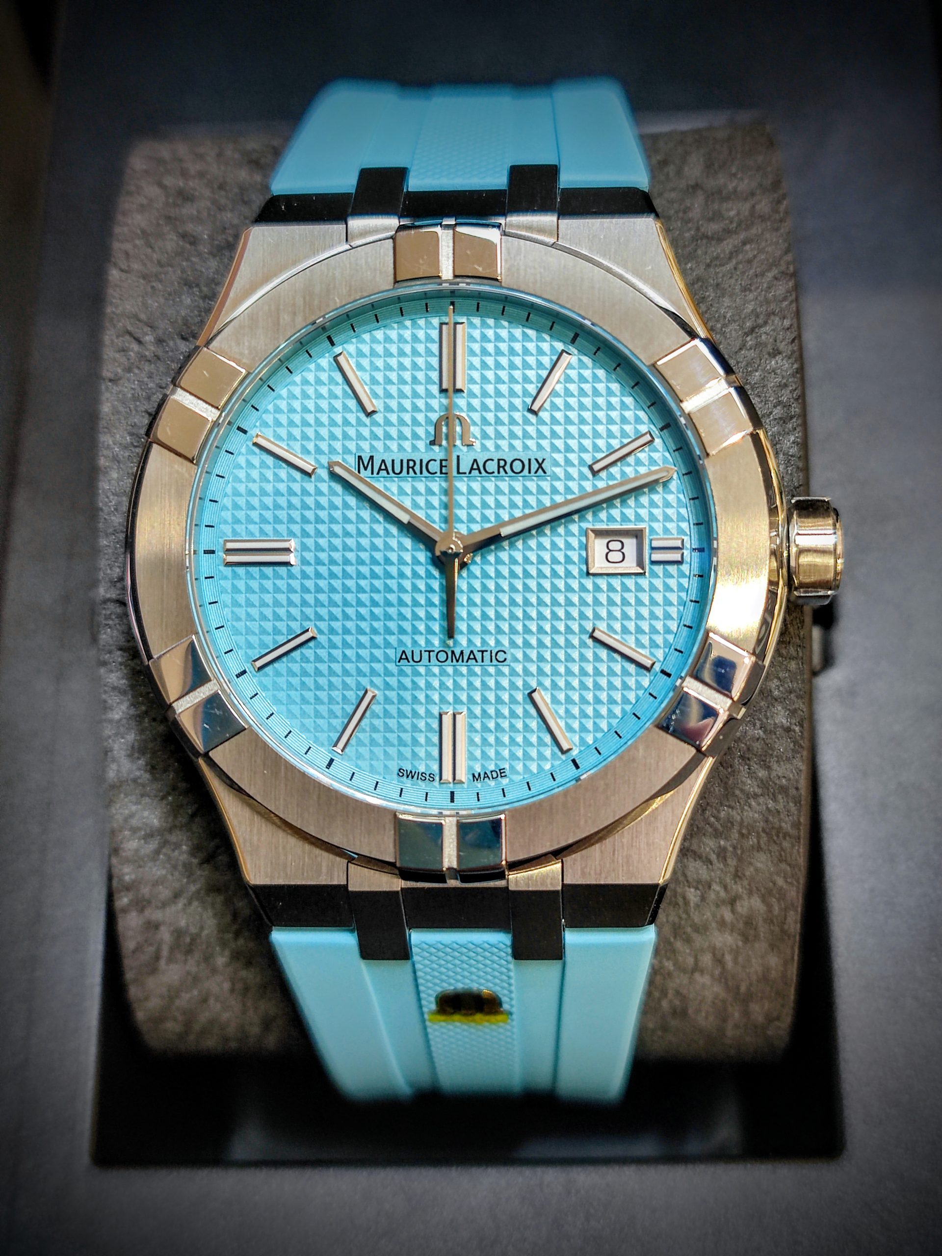 Maurice lacroix aikon blue dial best sale